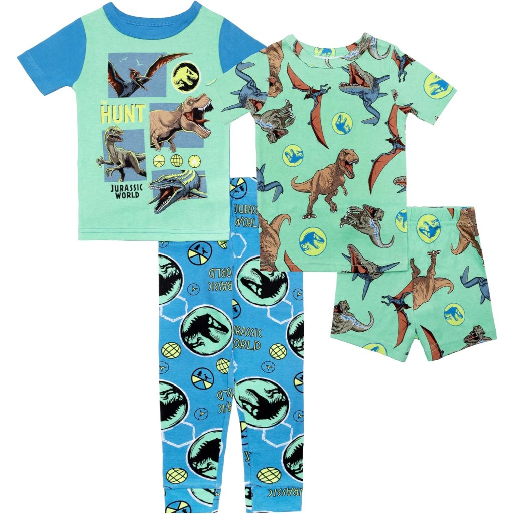 Boys' 4-Piece Snug-Fit Cotton Pajama Set, Soft & Cute For Kids